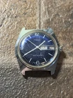 1979 TIMEX 34mm Marlin Day Date 28569 10679 Blue Dial Vintage Watch Runs