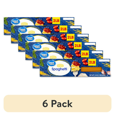 6 pack, Great Value Spaghetti, 32 oz.