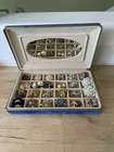 Vintage Clip On Earrings Lot of 23 Costume Jewelry Blue Velvet Case Rhinestone