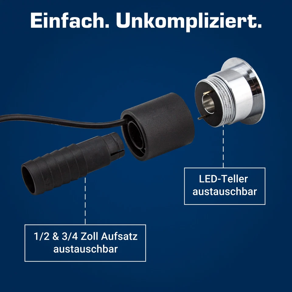 Wasserspielbeleuchtung blau + Trafo, LED-Ring, Brunnenlicht, Wasserspielleuchte - Bild 4 von 4