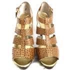 MICHAEL Michael Kors Tan Croc-Embossed Platform High Heel Sandals 9.5 — photo 3