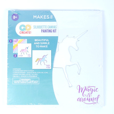 New Image Group Unicorn Silhouette Canvas Painting Kit, 6''x6''