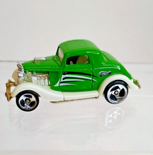 1998 Hot Wheels 34 FORD COUPE 3 WINDOW Green & White White Interior ~ Loose NICE