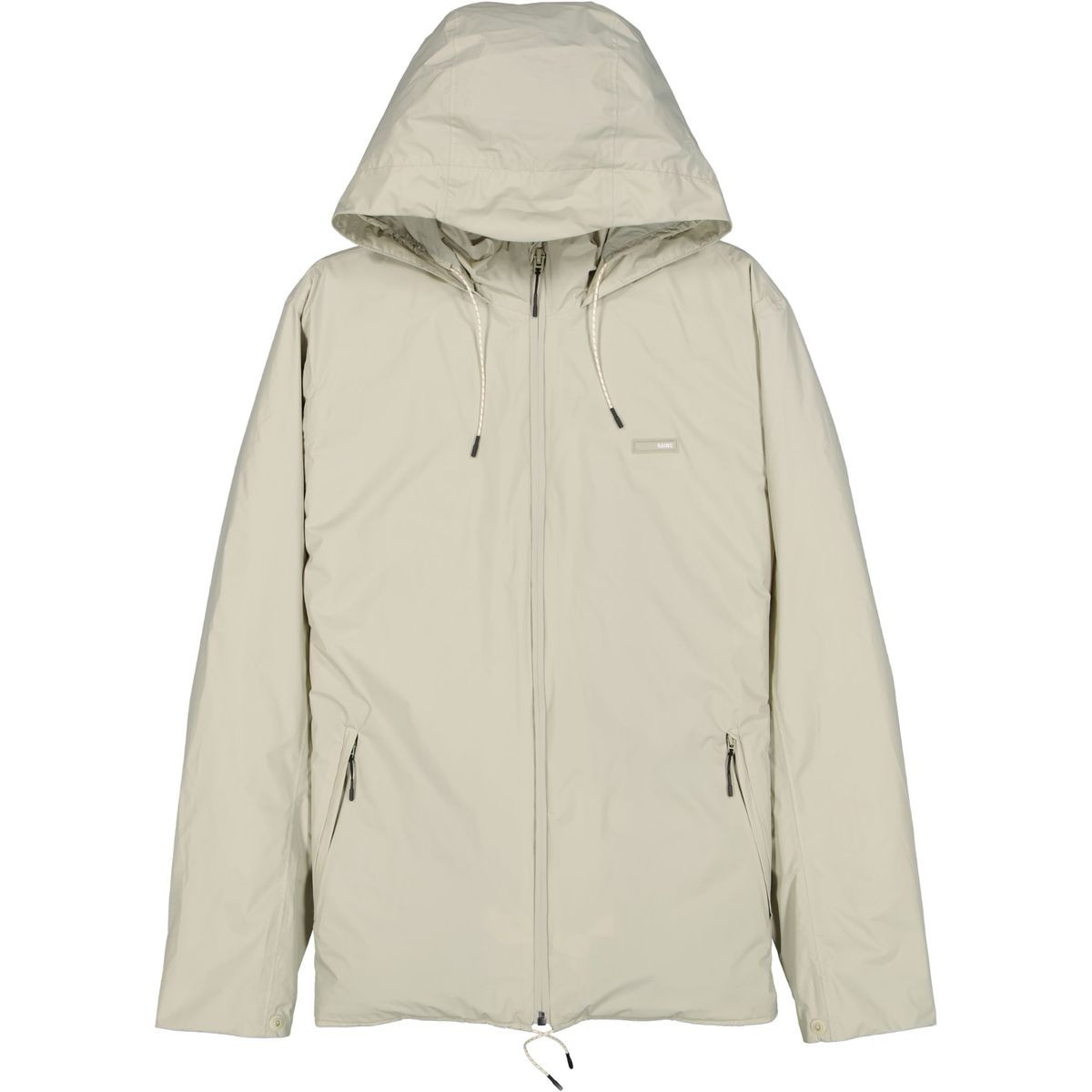 Rains Cream Padded Nylon Jacket for Men Size S in Ivory