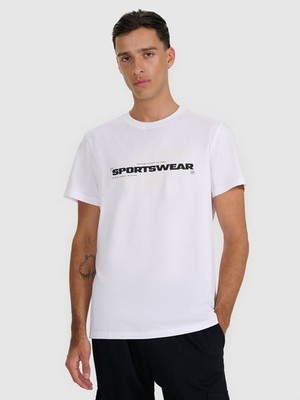 4F Herren T-Shirt Regular mit Print - weiß 4FWAW25TTSHM3127-10S