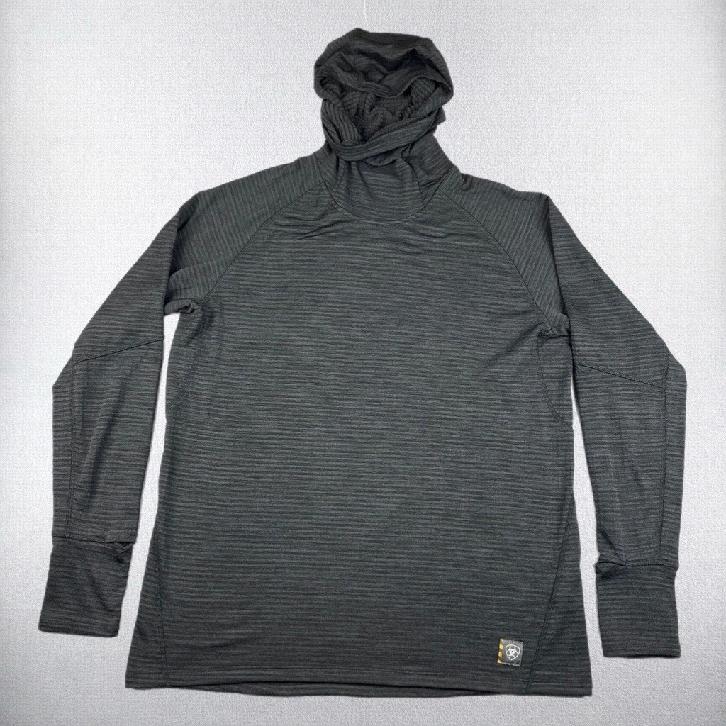 Ariat Rebar Gridwork Balaclava Long Sleeve Thermal Hoodie XL Black Work 10032943