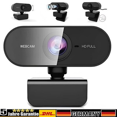 1080p HD 360° einstellbar Webcam mit Mikrofon Kamera PC Cam USB Webcam für Konfe