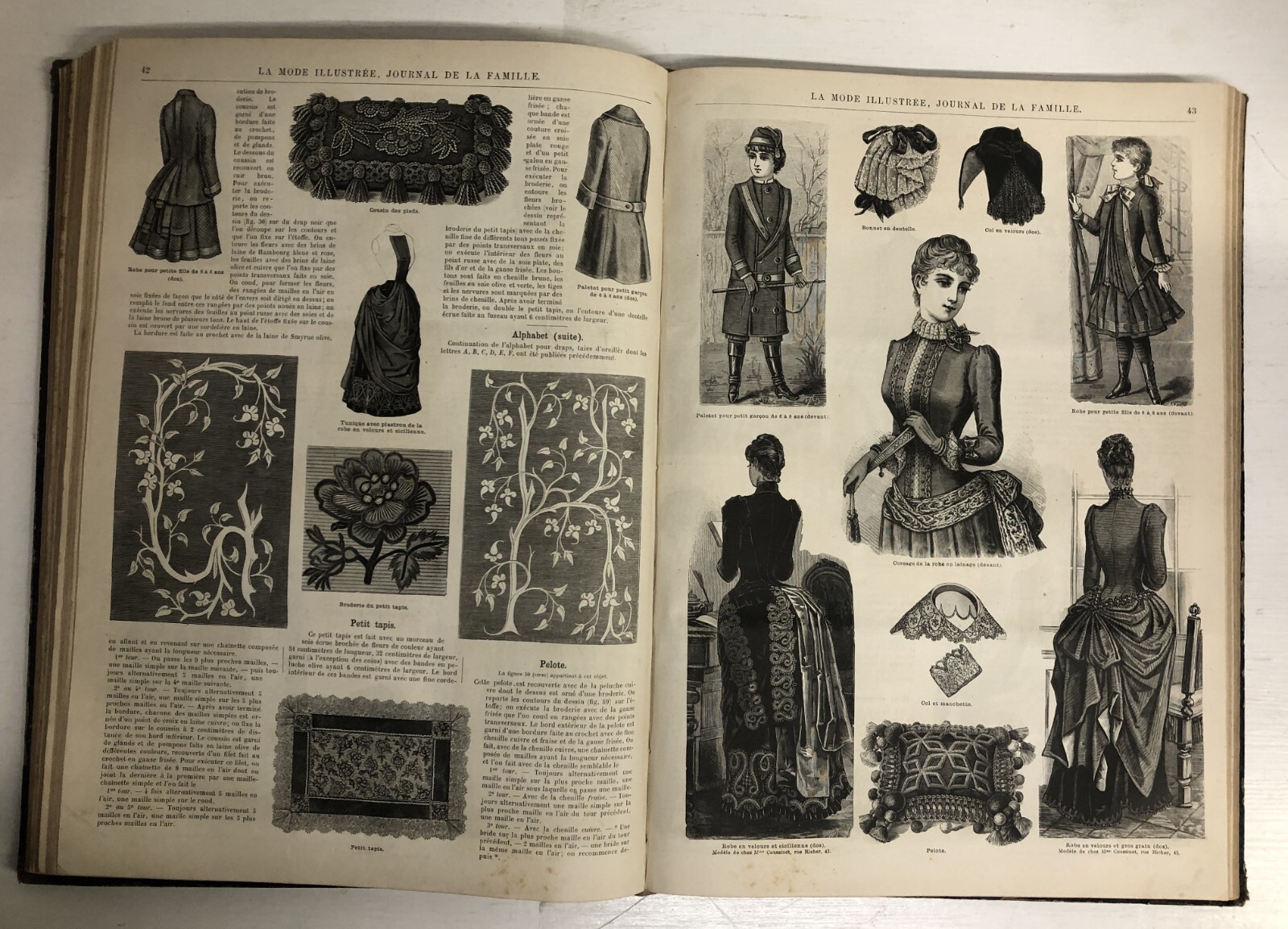 ANTICO LIBRO La mode illustrèe ATELIER SARTA MODA RICAMI GIORNALI RILEGATI 1884 - Foto 9 di 16