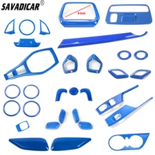 31x Blue Interior ABS Full Set Decoration Cover Trim Kit for Chevy Camaro 2017+