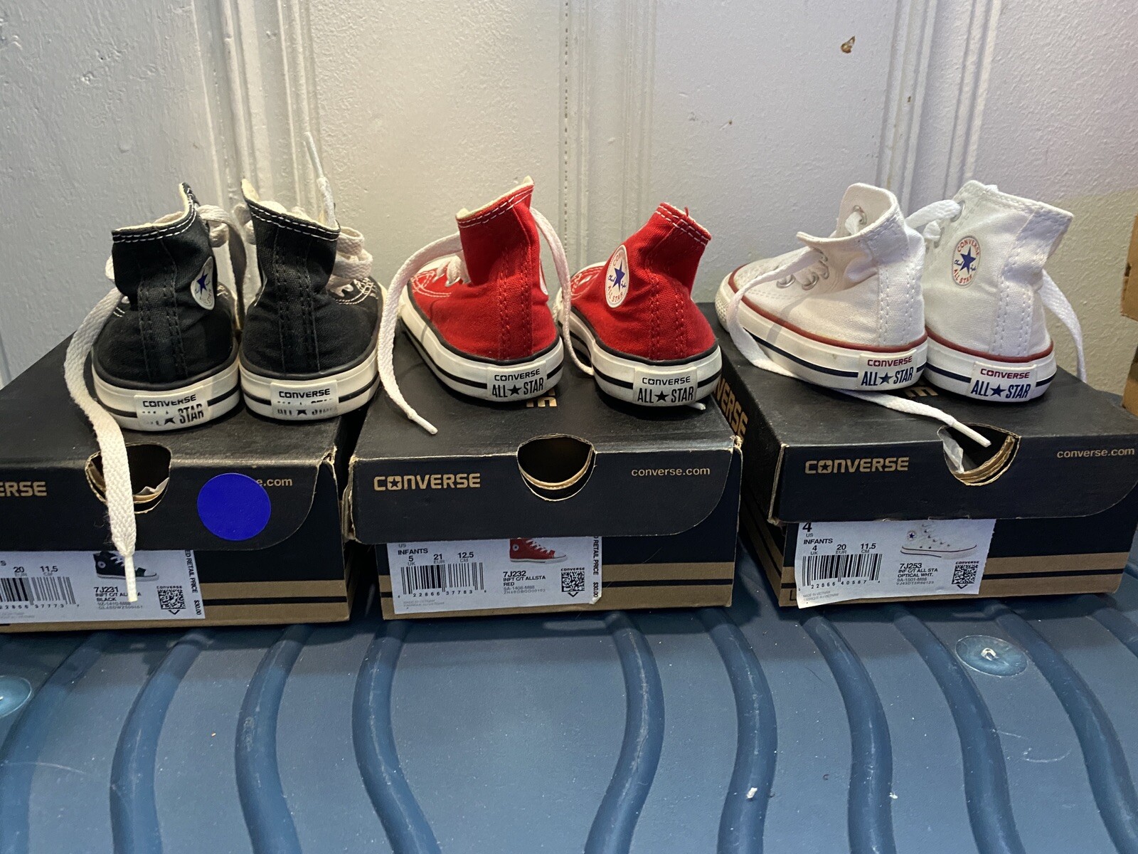 3 Pairs Converse Chuck Taylor All Star Hi Toddler Shoes Sneakers Size 4C 5C eBay