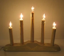 Vintage 5 Light Plastic Christmas Window Candolier Candelabra Candles Electric