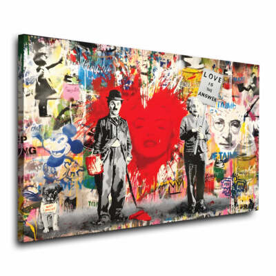 Wandbild Leinwandbild Pop Street Art Love is The Answer