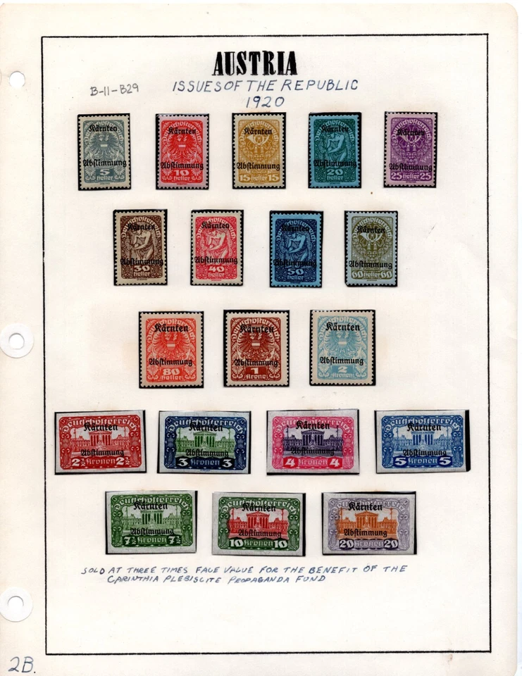 AUSTRIA 1914 SCOTT #B1||B92 MOSTLY MINT COMPLETE SETS HINGE & NEVER HINGED - Image 2 of 4
