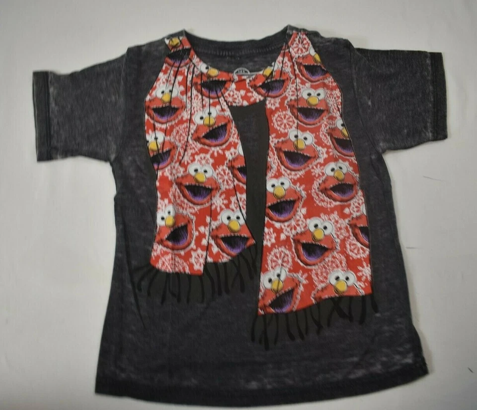 Sesame Street Niño Pequeño Elmo Bufanda Gráfico Negro Lavado Camiseta Nueva 4T Foto 3 de 4