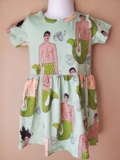 Mini Rodini 92-98 2T Mermies Dress Green Rare HTF Color Mermaids