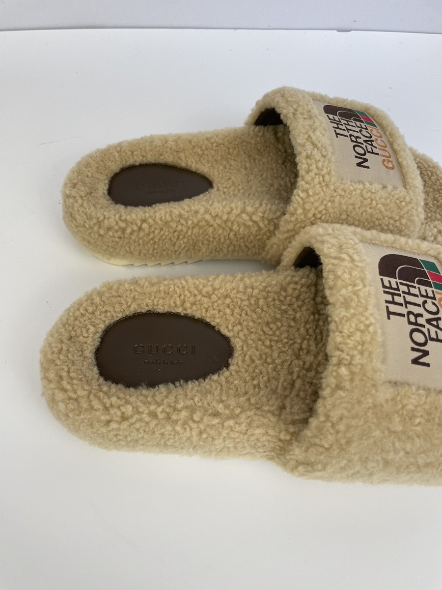 GUCCI X THE NORTH FACE 679948 Shearling Slides Sandals