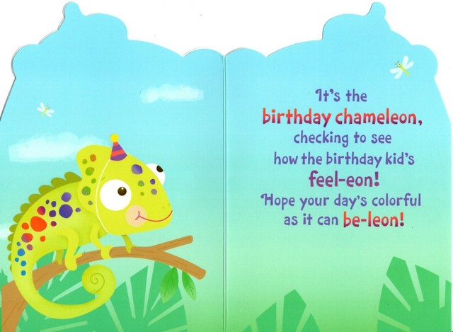 Greeting Cards Invitations Details About Happy Birthday Turning 5 Five Colorful Iguana Chameleon Lizard Hallmark Card Home Garden