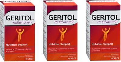 Geritol Multivitamin Nutrition Support Tablets 100ct (3 Pack)