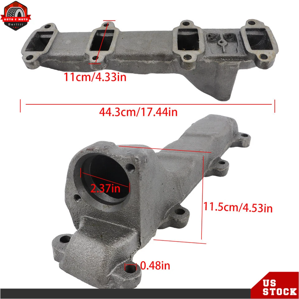 Colector de escape lateral del pasajero para Ford F-150 F-250 F-350 1975-1976 5,9 L 6,4 L Foto 4 de 4