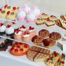 8PC Dollhouse Miniature 1::12 Cake Bread Dessert Mini Food Kitchen Accessories
