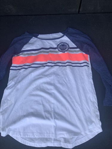 Justice Girl's Shirt Size 20 Blue/White Long Sleeve Property Of Athletics Dept - Picture 3 of 10