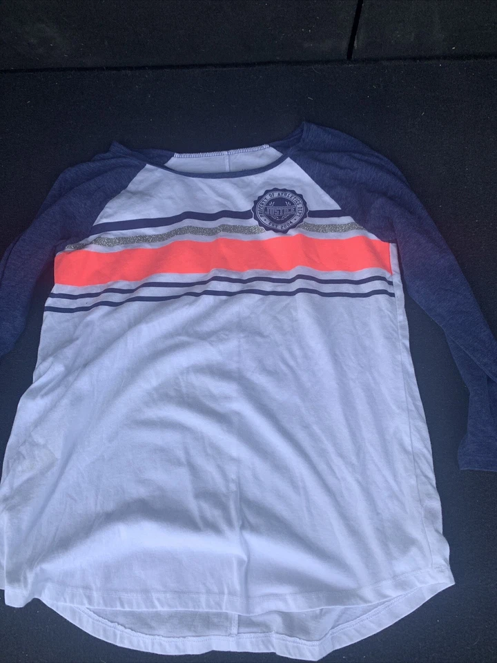 Justice Girl's Shirt Size 20 Blue/White Long Sleeve Property Of Athletics Dept - Image 3 of 4