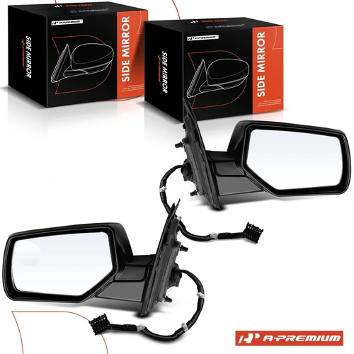 A-Premium 2x Black Smooth Mirror w/Power Glass Adjust for Chevrolet Suburban GMC
