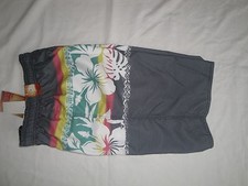 Burnside Men's Swimming Trunks Size: Small Color Black with design