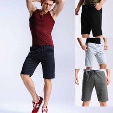 Mens Summer Workout Pocket Drawstring Casual Cargo Short Gym Pants Joggers Pants