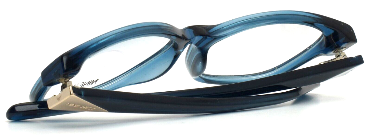 Nine West Nw5104 424 Crystal Blue Authentic Eyeglasses 51-16-135 NINE WEST NW5104 424 Crystal Blue Womens Semi Cat Eye  main image 3