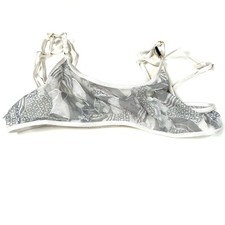 NEW Victorias Secret Size XS Unlined Bra Bralette Gray White Mesh Sheer 3362