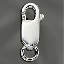 1pc, Sterling Silver Plated Lobster Claw Clasp Made in Italy Wholesale All Sizes