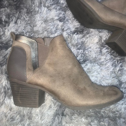 Bottines Cheville Faded Glory Femme Taille US 7.5 - Noir, Talon Moyen, Occasion Excellent état