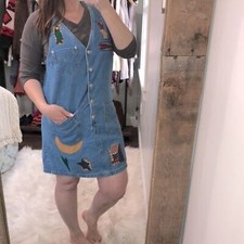 Vintage True Blue size 6 denim patchwork dress