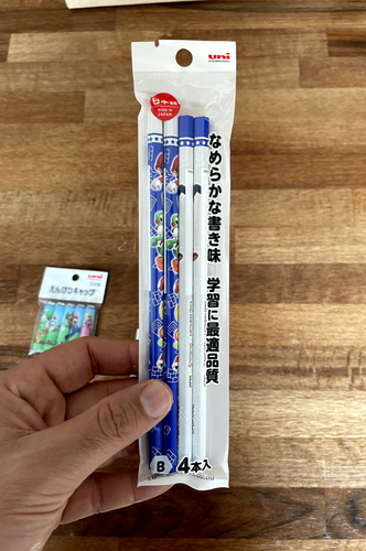 Mitsubishi Uni - 4x SUPER MARIO PENCILS (B) + ERASER + TOPPERS - Japanese Lot - Foto 2 di 7
