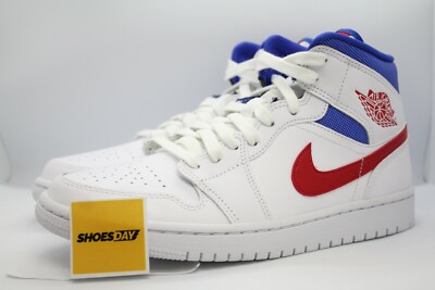 AIR JORDAN 1 MID WHITE RED ROYAL BQ6472-164 WOMENS | eBay