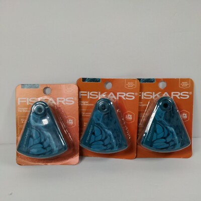 3 Piece LOT Fiskars Designer Flip Wedge Sharpeners - Pencils Crayons No Mess