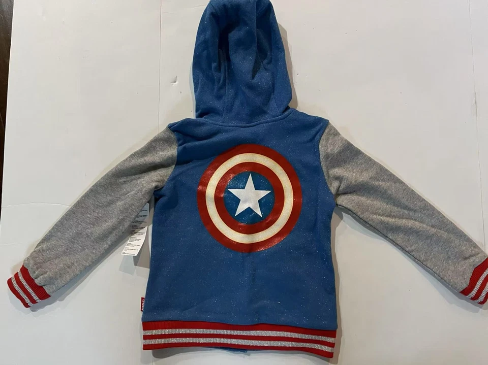 Куртка с капюшоном на молнии Disney Store Captain Amercia для детей размер 5/6 - Изображение 4 из 4