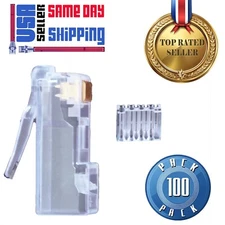 RJ45 Cat6 Modular Plug 8P8C  with Load Bar Insert  100 Pcs Pack