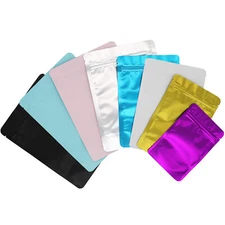 100pcs Matte Variety Color Smell Proof Mylar Foil Resealable Zip Seal Lock Bags