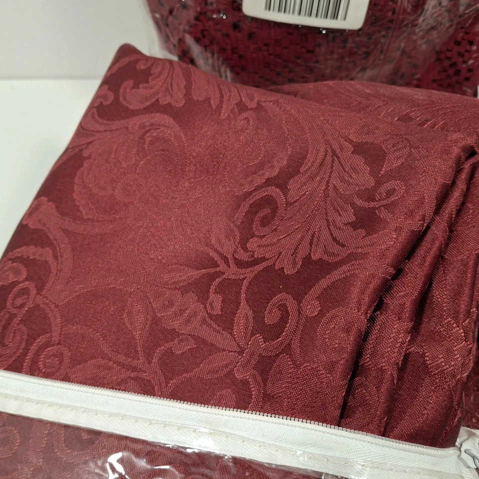 Burgundy Drapery Decorator Collection – 3 Panels – 2 Solid Pattern &1 Lace Style - Image 4 of 4