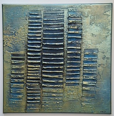 N. Rönsch Abstrakt MALEREI Kunst Original BILD Gemälde MODERN Unikat 5ocm X 5ocm