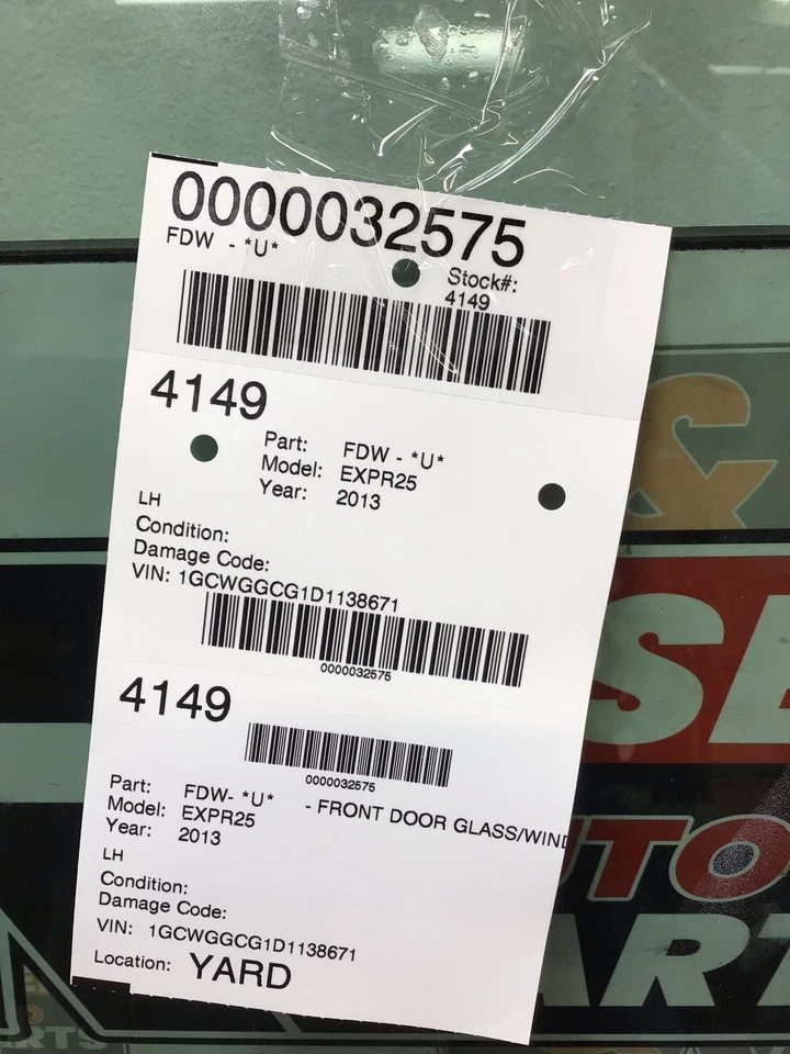 ✅ Chevy Express 2500 2013 puerta delantera izquierda vidrio/ventana izquierda lh OEM Foto 3 de 3