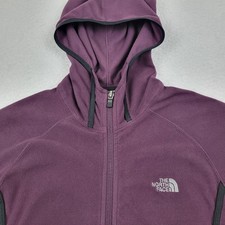 The North Face TKA 100 Full Zip Fleece Hoodie Jacket Womens Small Purple 05EA