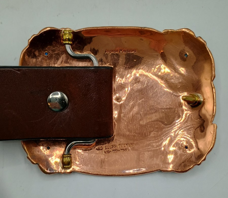 Red Bluff Buckles Cowboy Green Rider I Champion Western Trophy Leather Belt