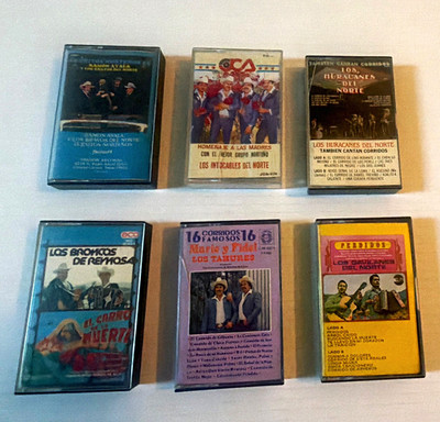 Lot of 6 Latin Spanish Norteño/Corridos Cassette Tapes Ramon Ayala Huracanes