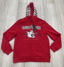 True Religion Men s Buddha Icon Full Zip Hoodie Size L 701130 Red
