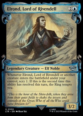 1x Elrond, Lord of Rivendell - Foil - Showcase Scrolls MTG - Universes Beyond: T