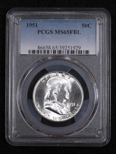 1951 P Half Dollars Franklin PCGS MS-65 FBL