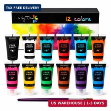 Maydear 12 Colors Face Body Paint Set, Safe Non-Toxic Liquid Paint for Adults an